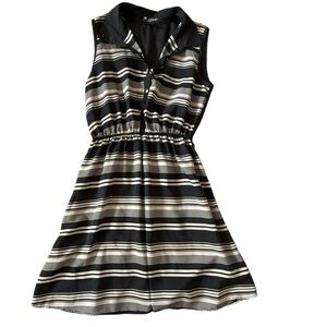 Striped Sleeveless Mini Dress - Size M